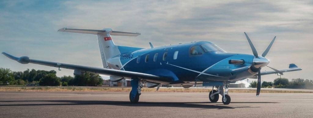 PC-12 parked on the tarmac